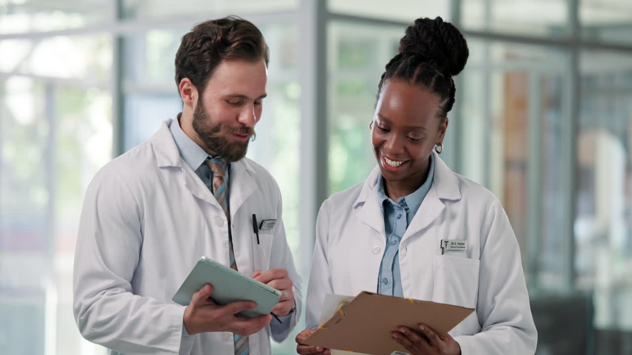 Diverse Medical Professionals Collaborating and Discussing Data
