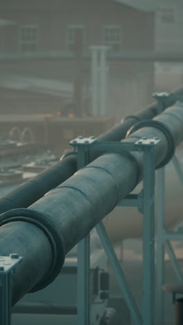 large industrial pipes in a factory setting