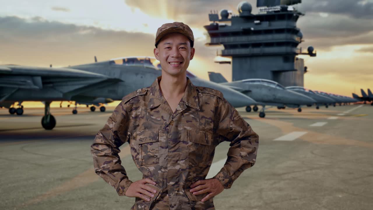 Military Personnel on Aircraft Carrier