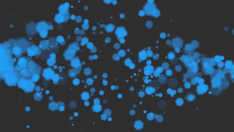 blue glitters and particles on black background