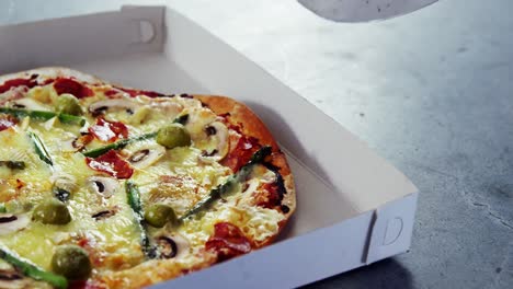 Baked-pizza-with-vegetable-toppings