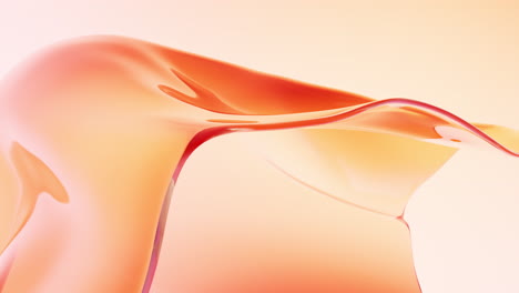 flowing wave transparent glass cloth, 3d rendering.