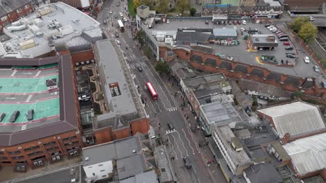 aerial view of a city street in london, england