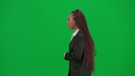 woman in business attire profile view