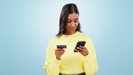 Hands,-phone-or-woman-in-studio-with-credit-card