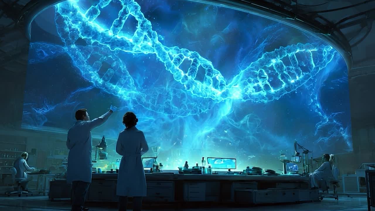 Scientists exploring genetic research in a modern laboratory environment