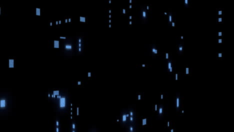animación del procesamiento de datos azules sobre fondo negro