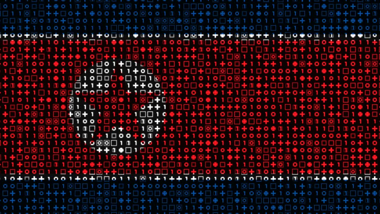animación digital de la bandera de corea del norte
