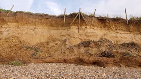 fence showing where the edge was, now hangs over the edge