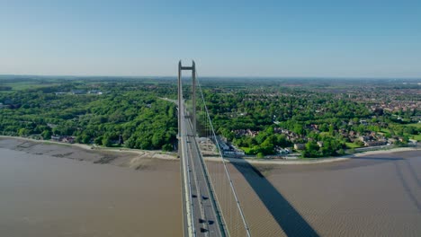 smooth point of interest aerial over the humber bridge and estuary