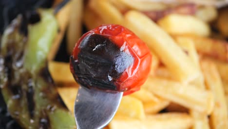 grilled tomato and french fries