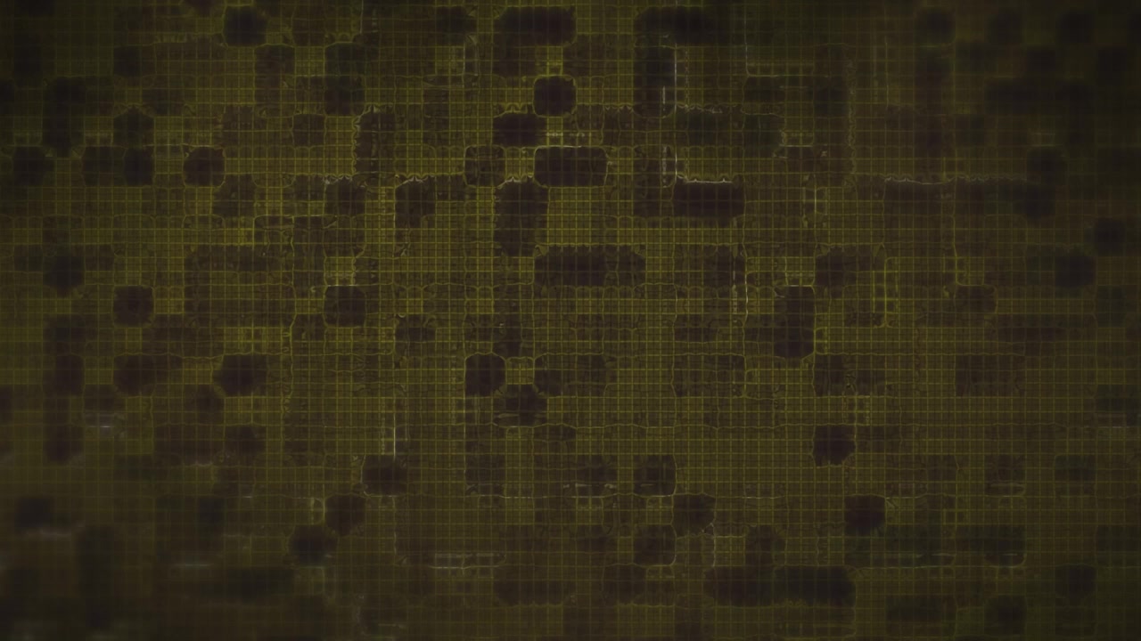Animazione di punti gialli di connessioni su sfondo nero