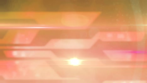 animation of glowing spot with lens flare on orange patterned background