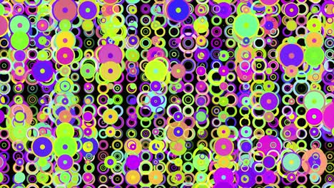 abstract neon animated circle rings video loop background – 4k resolution closeup composition