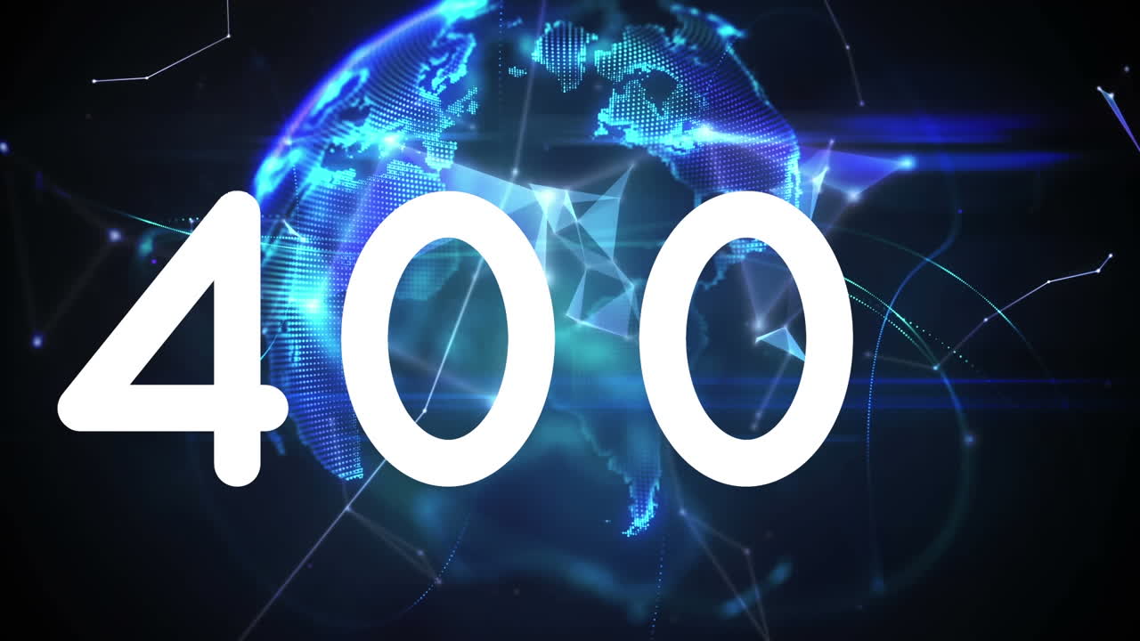 Animazione di numeri che cambiano su reti di connessioni