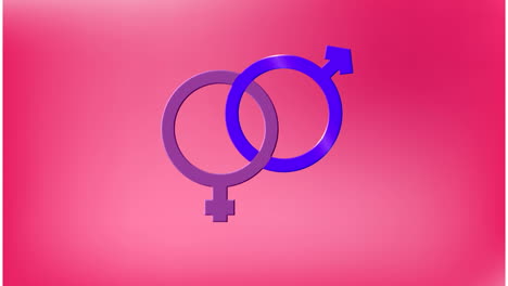 animación de un símbolo heterosexual sobre un fondo rosado