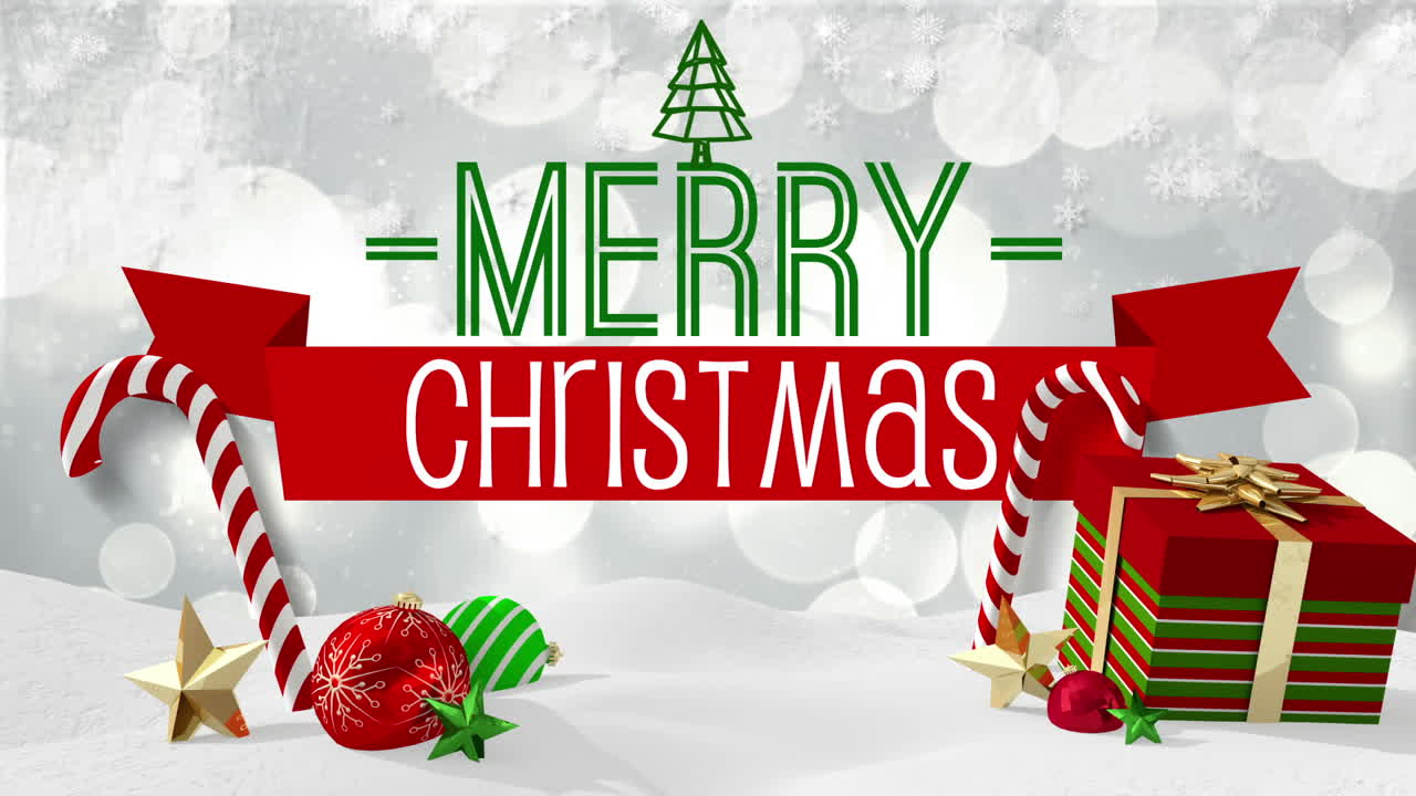 무결한 크리스마스 장면과 인사