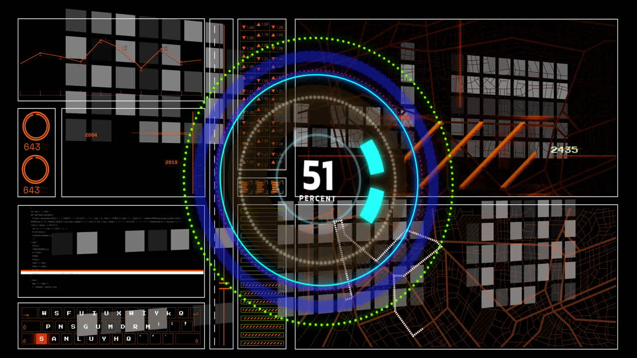 스 스캐닝을 통해 디지털 데이터 처리의 애니메이션