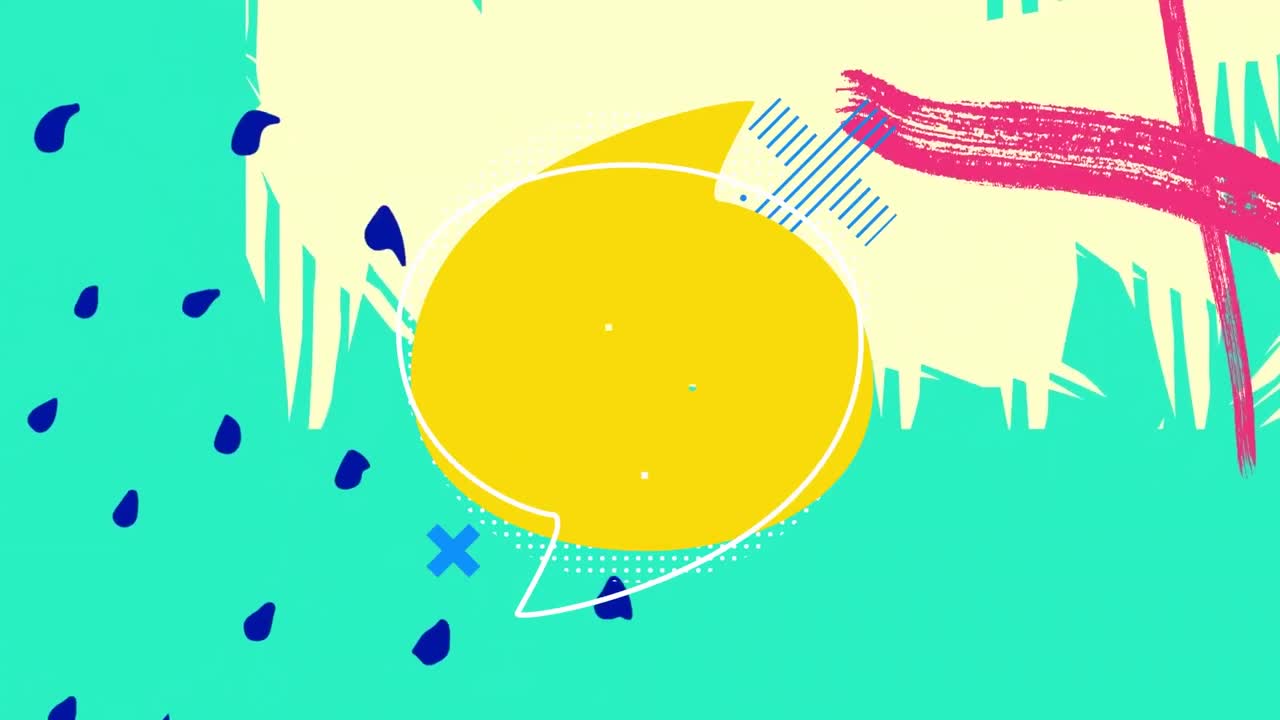 초록색 배경 위에서 움직이는 모양의 애니메이션