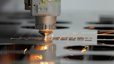 cnc laser cutting of metal, modern industrial technology.