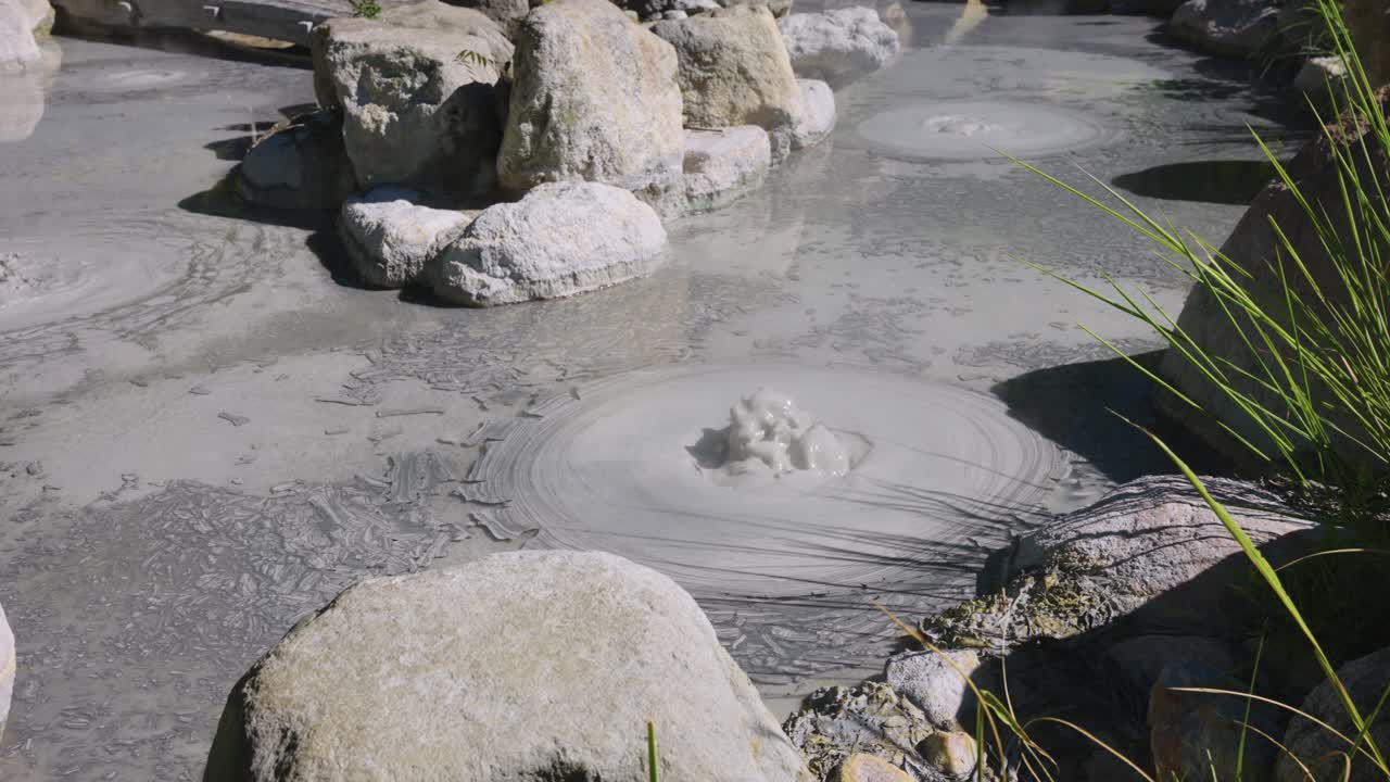 Oniishibozu Jigoku Mud Pools, Boiling From Geothermal Heat