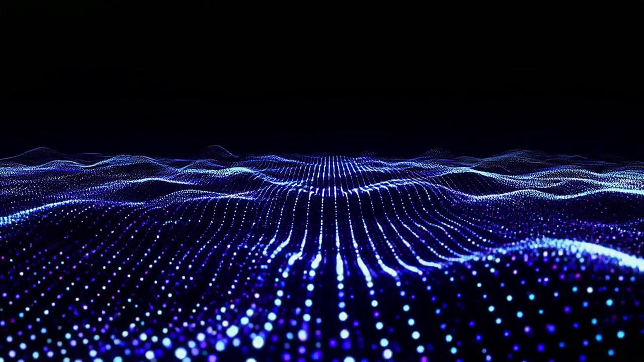 Dynamic Abstract Background of Glowing Blue Particles