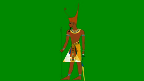 lower egypt pharaoh on a green screen background