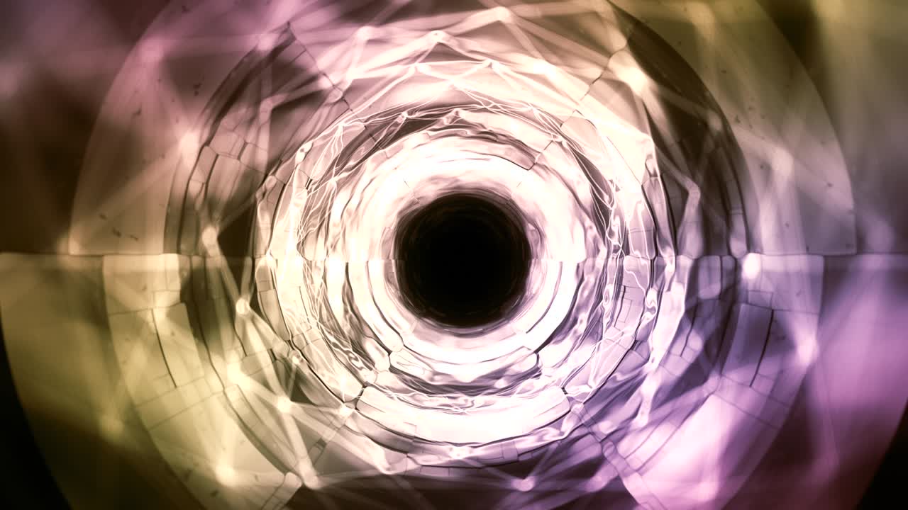 túnel abstracto con formas animación de bucle colorido