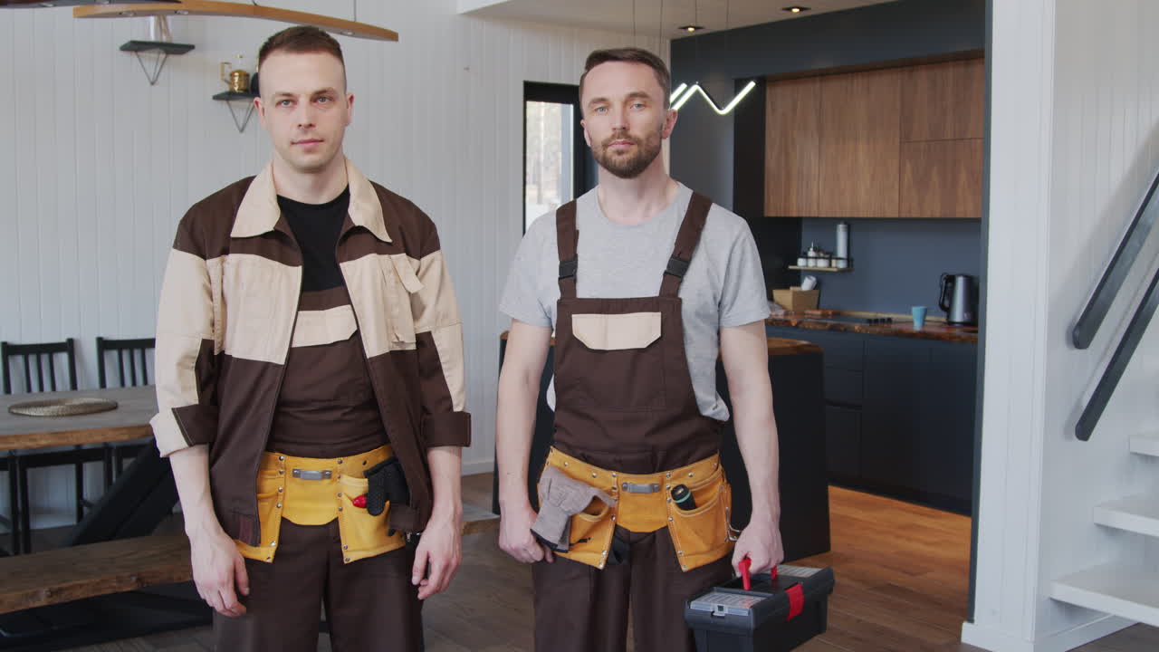 Handymen Posing in House