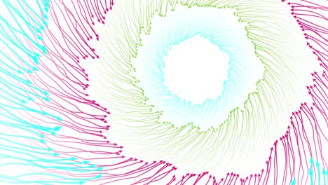 flechas de colores en fondo blanco abstracto en video 4k.