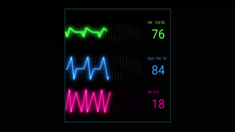 Animación-Del-Electrocardiógrafo-Sobre-Fondo-Negro