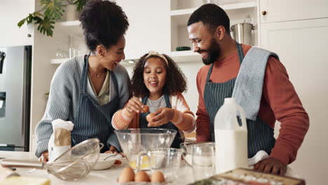 family baking together in the kitchen
