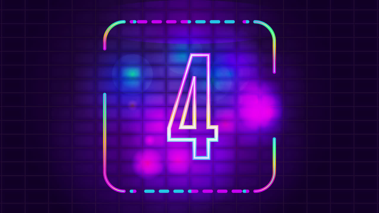 Neon Numbers 7 and 4