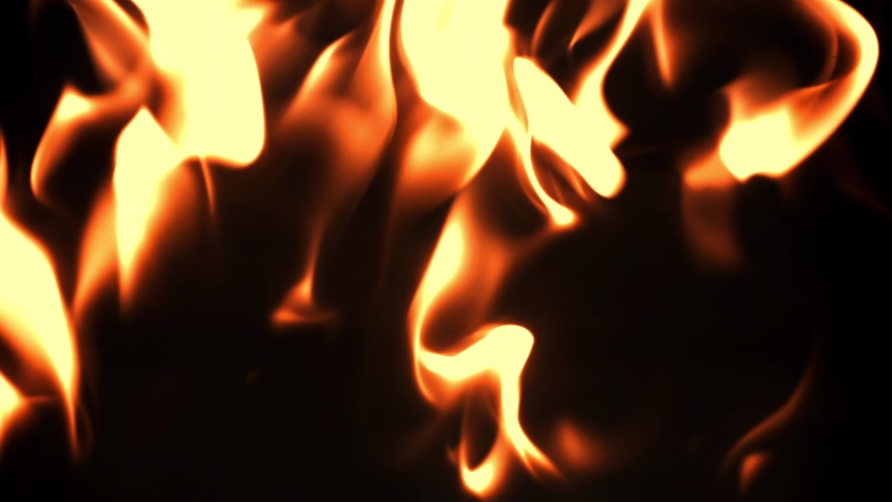 Abstract Fire Flames Glowing on a Black Background