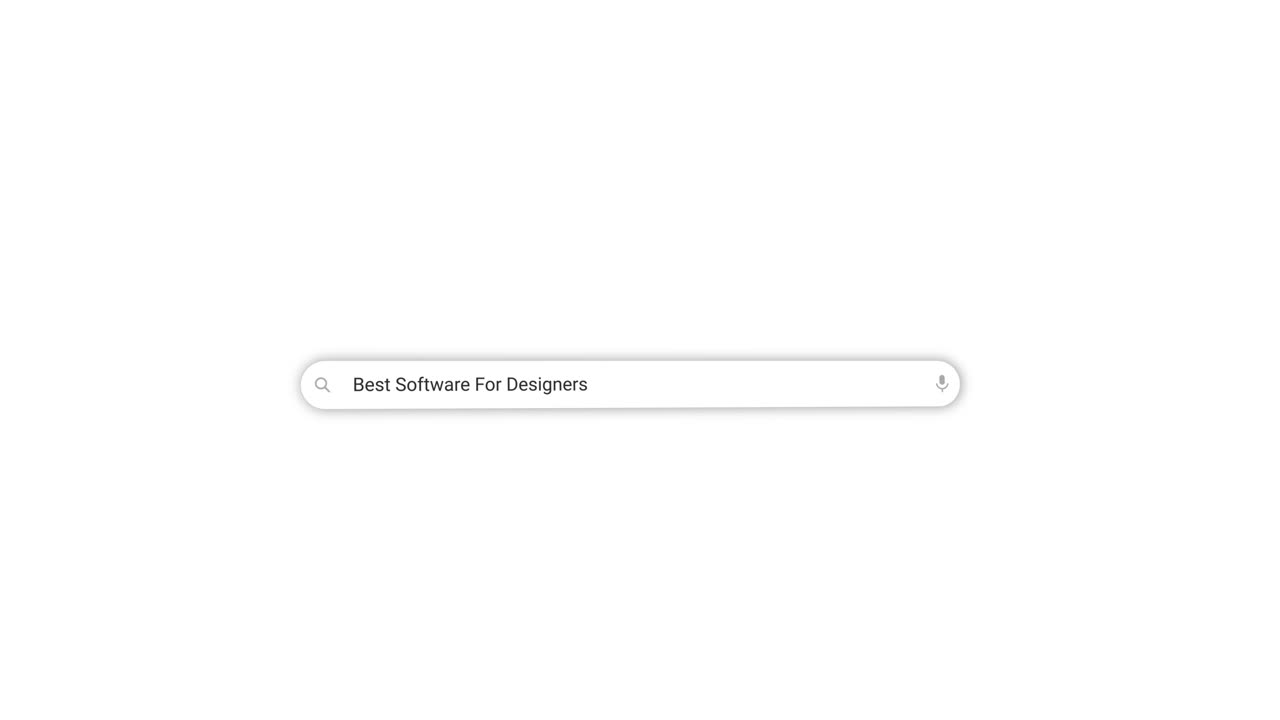 Typing 'Best Software For Designers' into a Search Bar