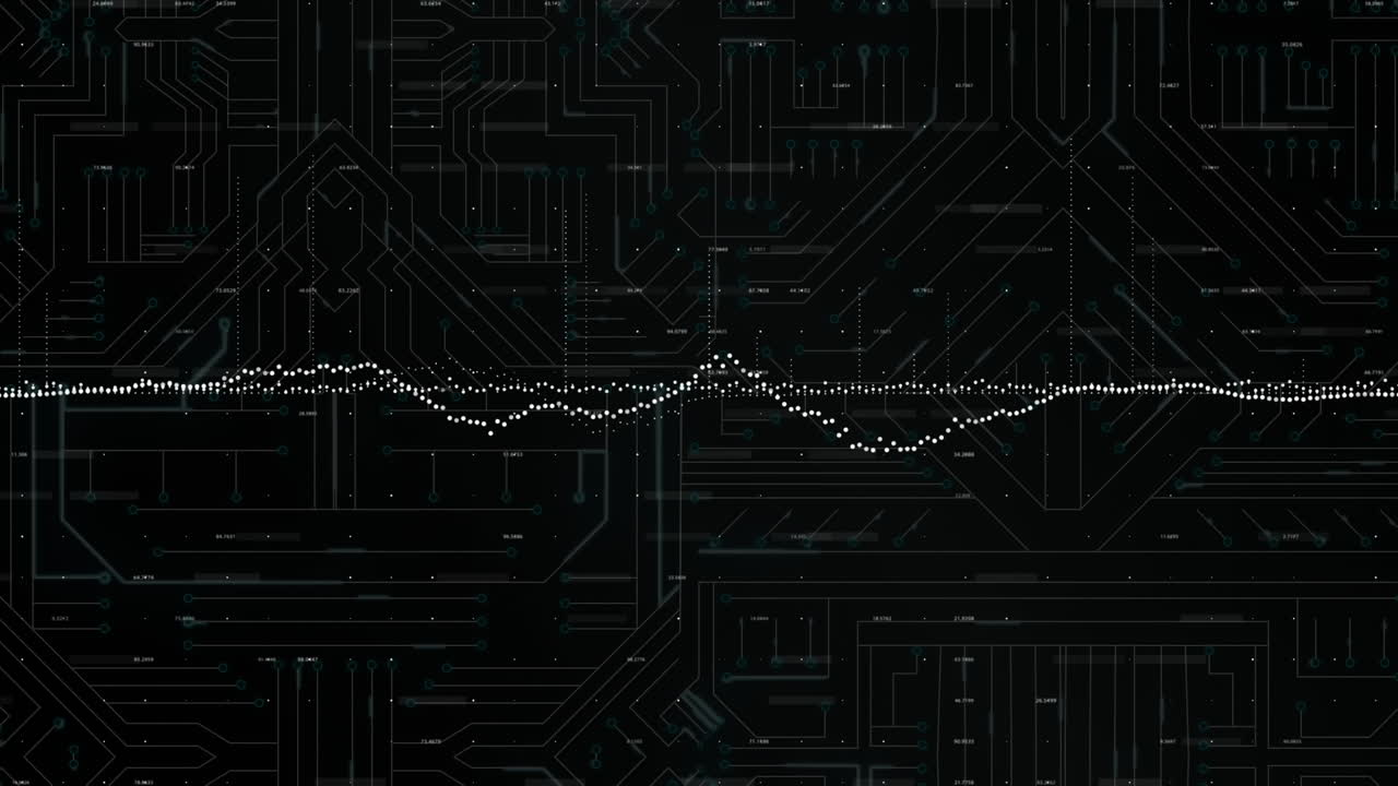Animation of data processing over computer circuit board