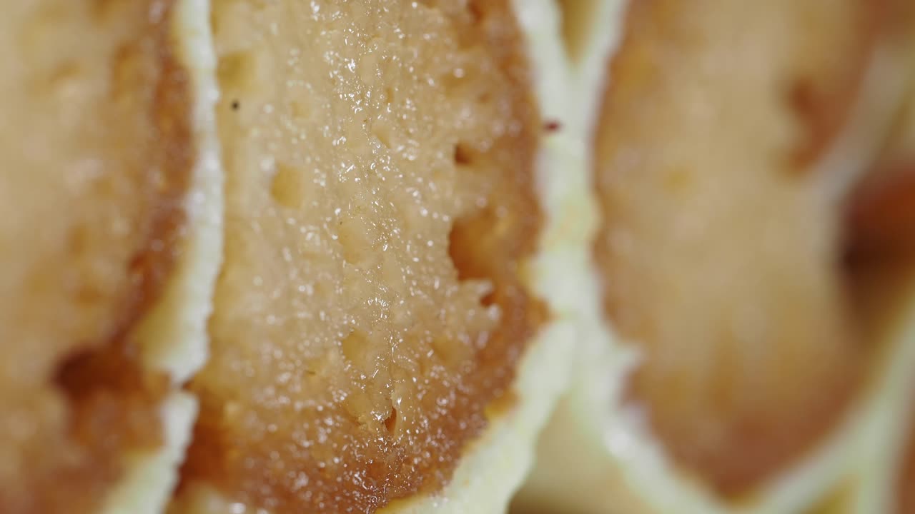 Close-up of stacked pastries