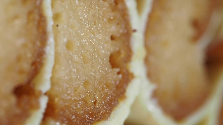 Close-up of stacked pastries