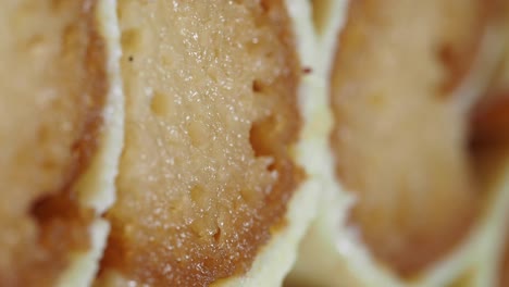 close-up of stacked pastries