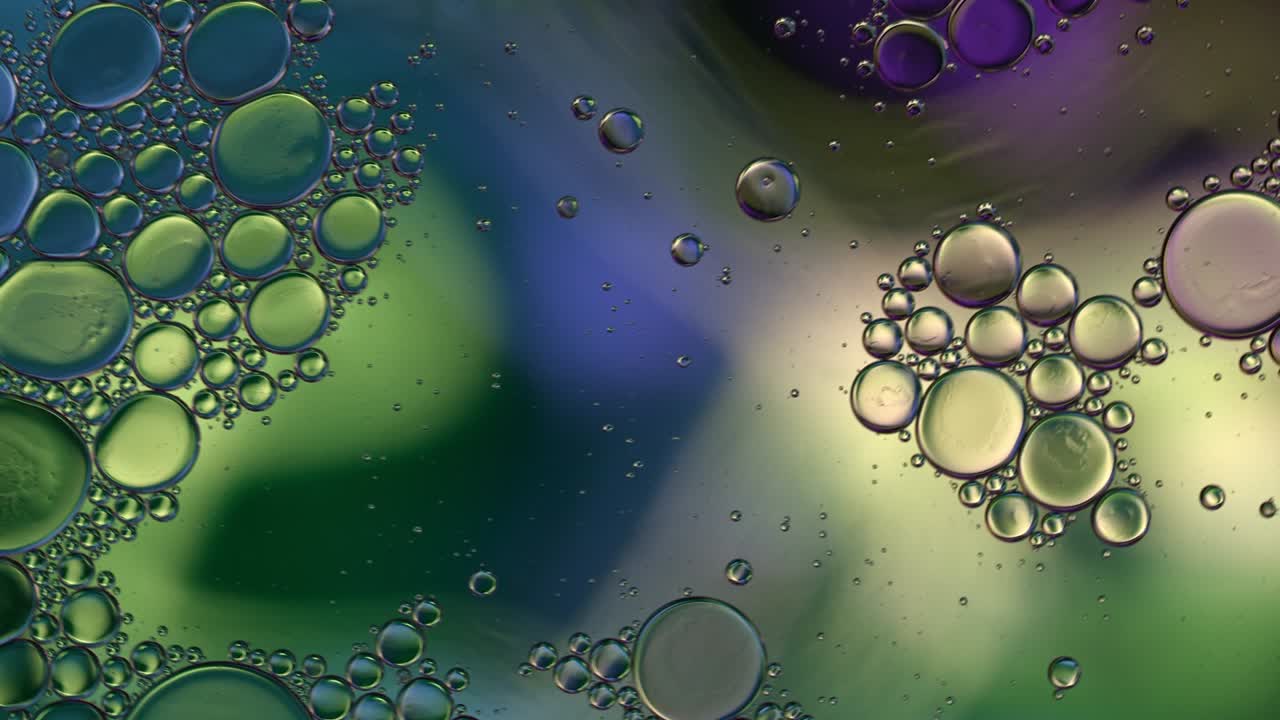 abstract colorido alimentos gotas de aceite burbujas y esferas que fluyen