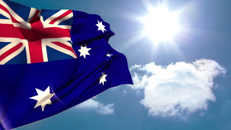 Australien-Nationalflagge-Weht