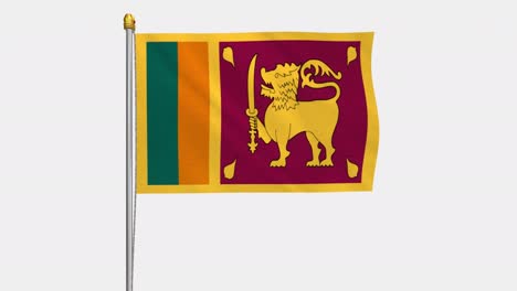 loop video of sri lanka flag  fluttering in the wind, slow motion video of 4k , with alpha channel