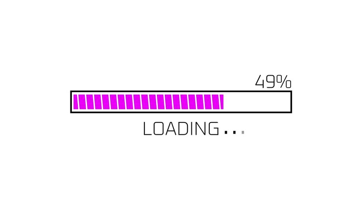 Animated Loading Progress Bar with Percentage Count on White Background