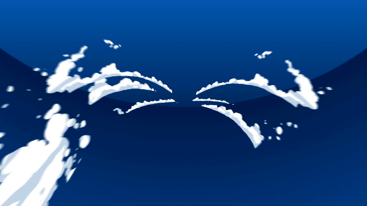 빠른 움직임에서 연기 애니메이션. 게임에 대한 애니메이션 요소. 만화 증기 구름. 루프 블루 애니메이션.