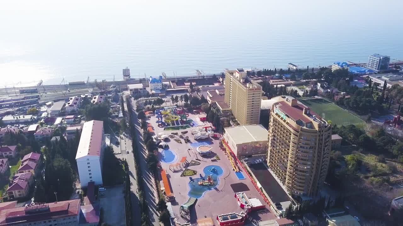 해안 휴양 도시 의 공중 사진