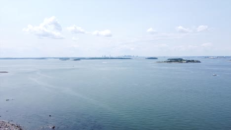 멀리서 본 매사추세츠 보스턴 스카이라인