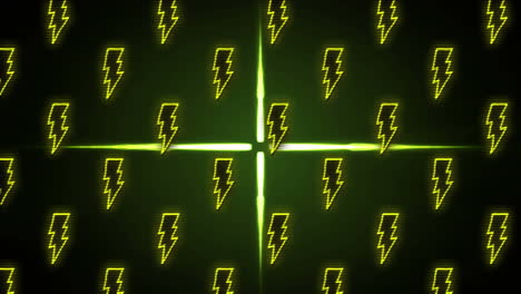 animation of multiple lightening over glowing green shape