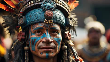indigenous performer in traditional attire at cultural festival in mexico