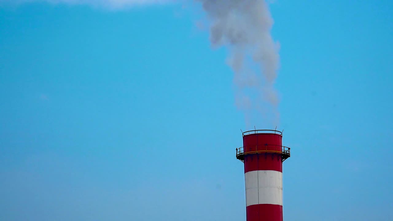 Chimney smoke pollution, UHD stock video LOOP