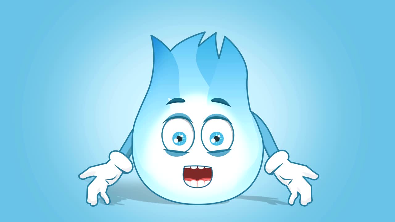 만화 가스 불꽃 얼굴 애니메이션 알파 매트와 함께 놀라운 충격